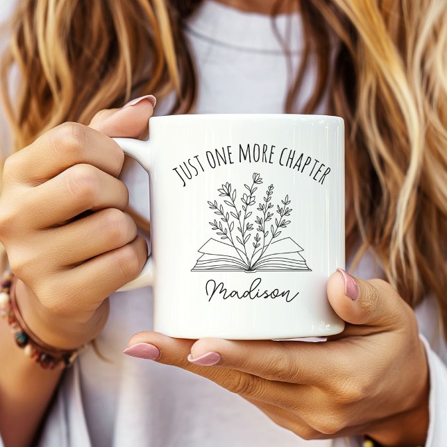 Un de plus Chapitre Cadeau de Tasse Florale pour E (Just One More Chapter Mug, Personalized Reader Mug, Book Lover Mug, Gift for Bookworm Mug)