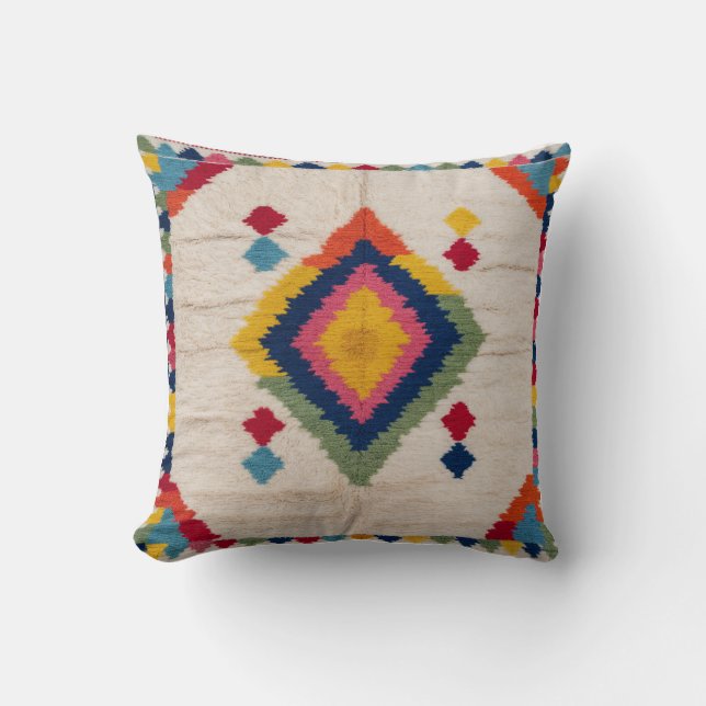 Un délice turc : Coussins de kilim blanc pour Boho (Recto)