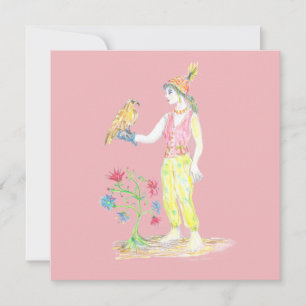 Un dessin au crayon de couleur d'une femme