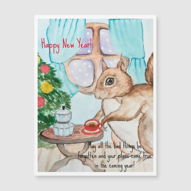 Un dessin cosy d'un mignon écureuil (Devant)