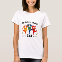 Un Deux Trois Cat Art T-shirt femme