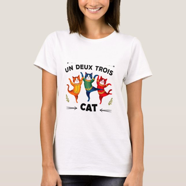 Un Deux Trois Cat Art T-shirt femme (Devant)