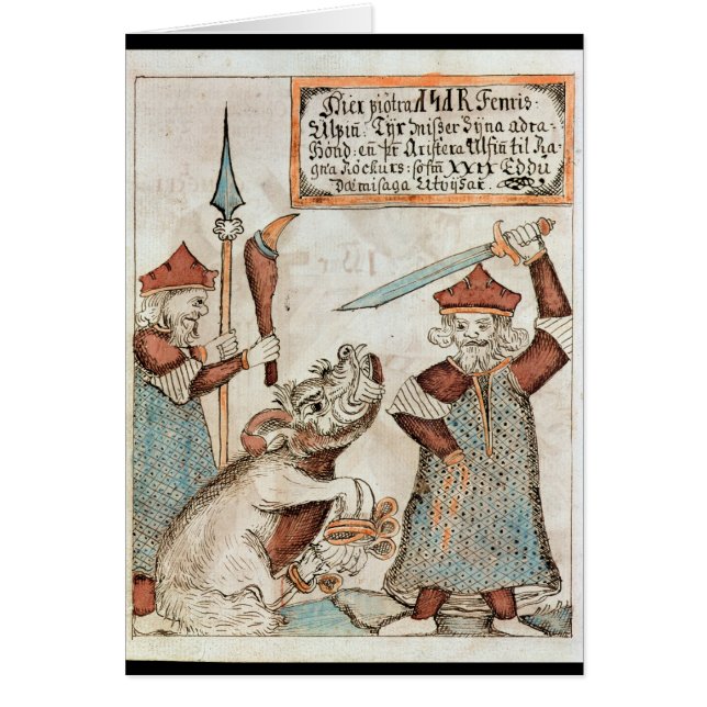 Un dieu Tyr des norses perdant sa main au loup (Devant)