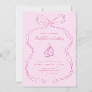 Un doux anniversaire Invitation fille premier anni