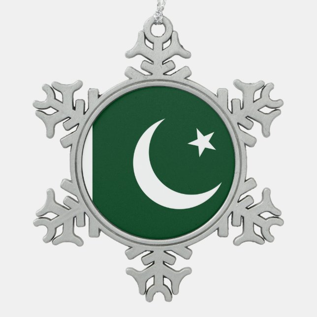 Un drapeau pakistanais ornement de flocs de neige (Devant)