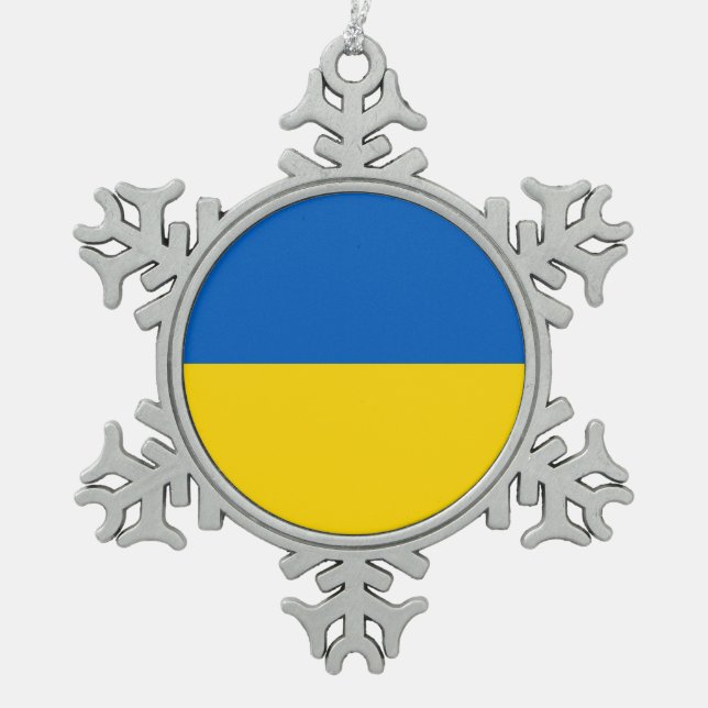 Un drapeau ukrainien ornement de flocon de neige (Devant)