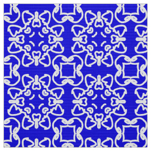 Un élégant motif en tissu géométrique bleu et blan