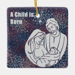 Un enfant est né Ornement de Noël Religieux