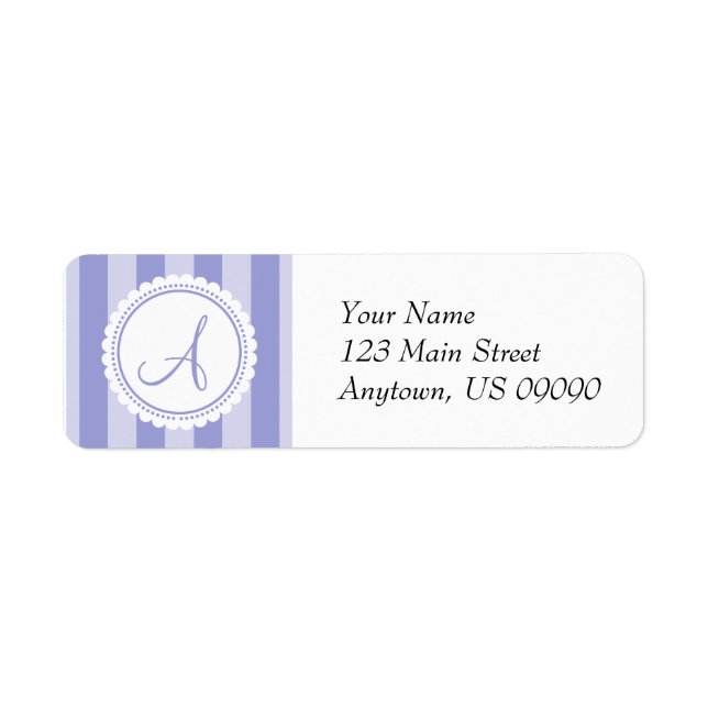 Un Étiquette de adresse de monogramme de bonbons ( (Devant)