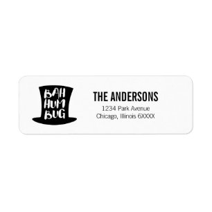 Un Étiquette de adresse de Noël Carol Bah Humbug