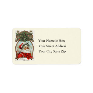 Un Étiquette de adresse Vintage Jolly Christmas