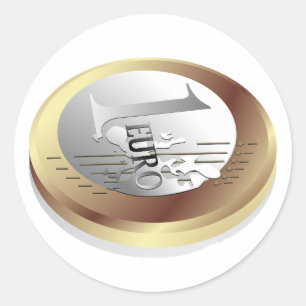 Un Euro Stickers Pièce