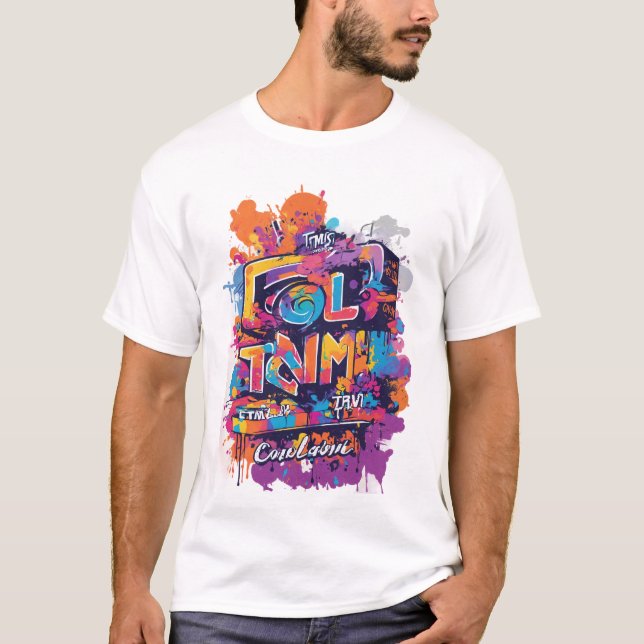 un événement de course couleur. sur un t-shirt bla (Devant)