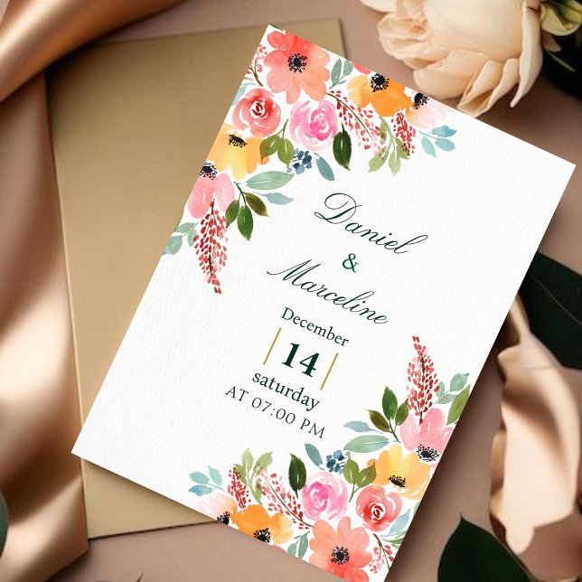 Un Faire-part de mariage Floral Étonnant (A Stunning Floral Wedding Invitation)