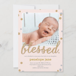 Un Faire-part de naissance photo rose
