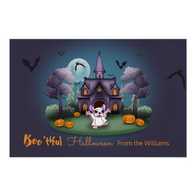 Un fantôme mignon Haunted Maison Halloween Poster (Devant)