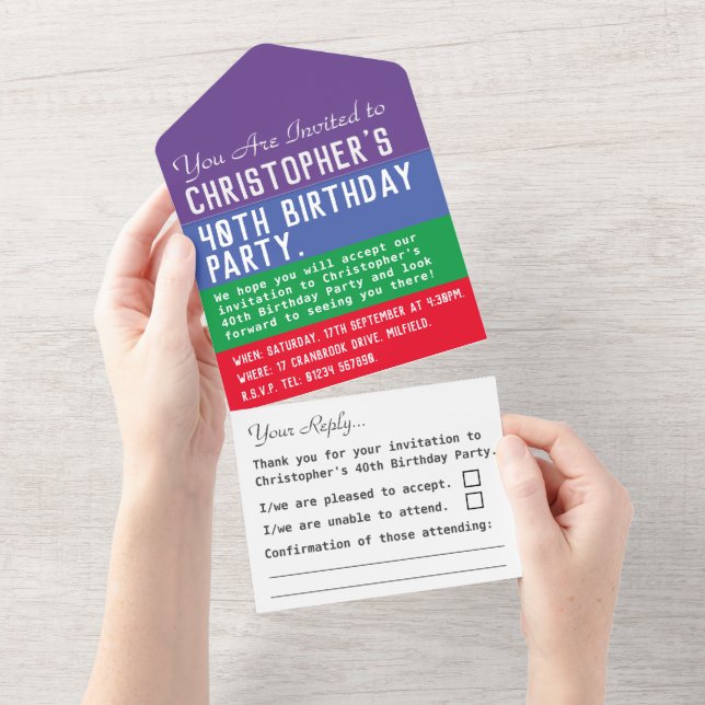 Un Fête d'anniversaire tout en une invitation (Déchirure)