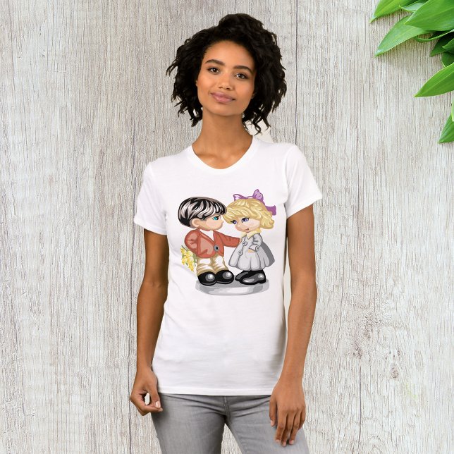 Un Garçon Donne Une Fille Fleurs T-shirt Femme (Créateur téléchargé)