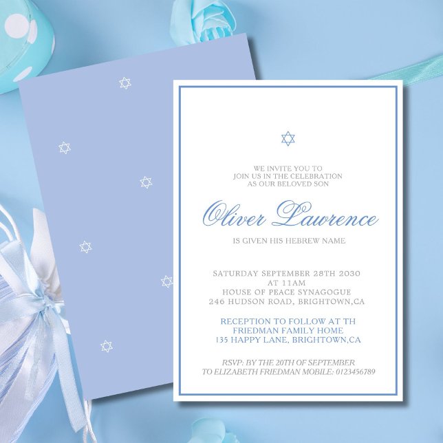 Un garçon hébreu juif qui nomme une invitation ble (Créateur téléchargé)