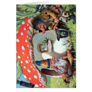 Un Gnome vivant dans un chalet de champignons