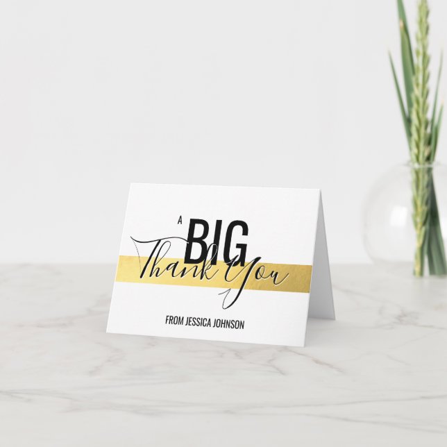 UN GRAND MERCI - Faux Gold Foil Blanc | ajouter un (Devant)
