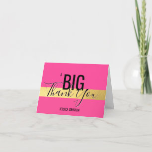 Un GRAND MERCI - Faux Gold Foil Hot Pink NOM