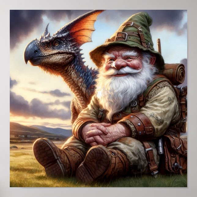 Un guerrier nome Poster avec son dragon (Devant)