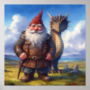 Un guerrier nome Poster avec son dragon