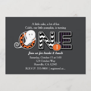 Un Halloween automne 1er anniversaire Invitation d