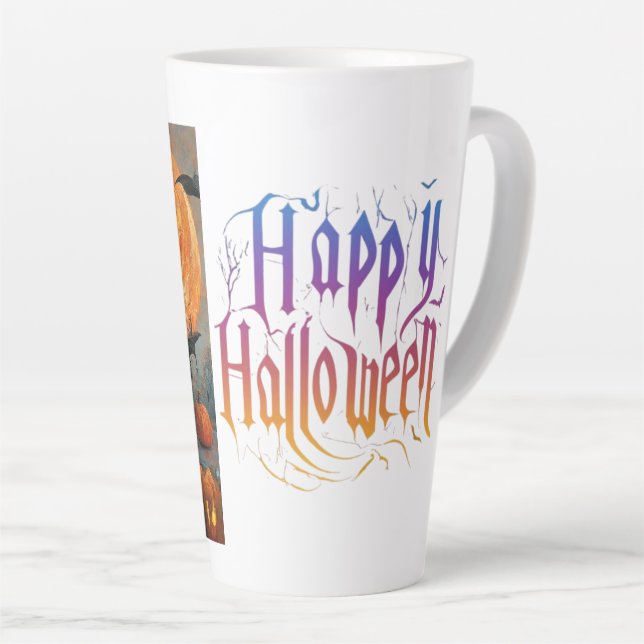 Un Halloween Happy Grand Design De Mug Latte. (Angle droit)