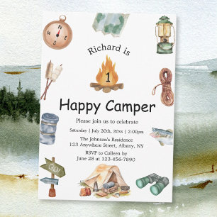 Un Happy Camper 1er Invitation anniversaire