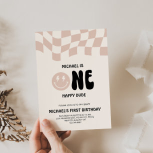 Un heureux Dude 1er anniversaire Invitation modifi
