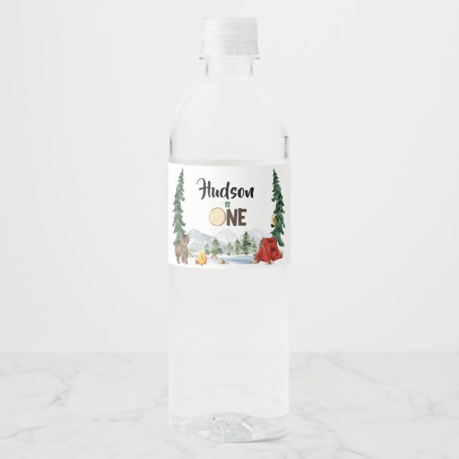 Un heureux Étiquette de bouteille d'eau Camper (Devant)