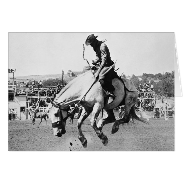 Un homme à cheval à cheval en rodéo (Devant horizontal)
