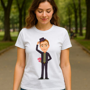 Un Homme Avec Fleurs Femme T-Shirt