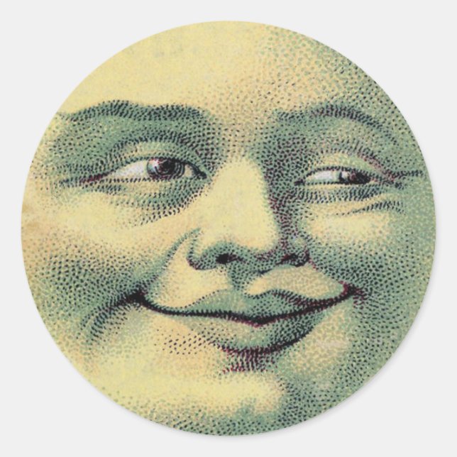 Un homme dans la lune Sticker Vintage (Devant)