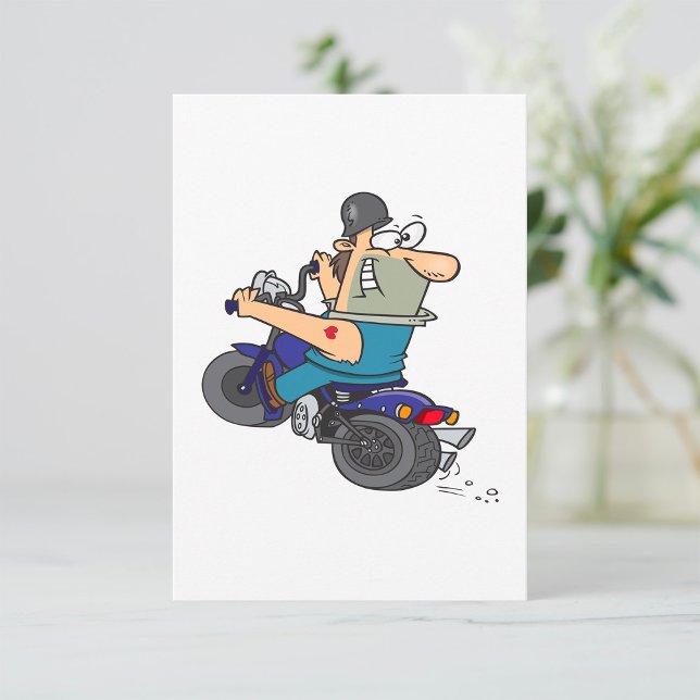Un Homme De Caricature Sur Une Invitation De Moto (Créateur téléchargé)