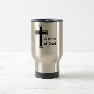 Un homme de tasse inoxydable de voyage de Dieu