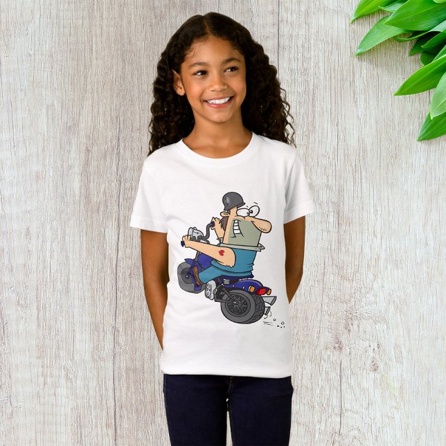 Un Homme En Dessin Sur Un T-shirt Girls Moto (Créateur téléchargé)