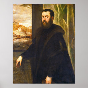 Un homme - Jacopo Tintoretto, Affiche d'art fin it