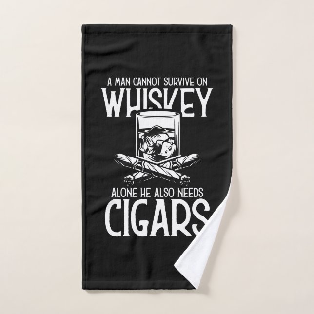 Un Homme Qui Aime Le Whiskey Et Le Cigar (Serviette à main)