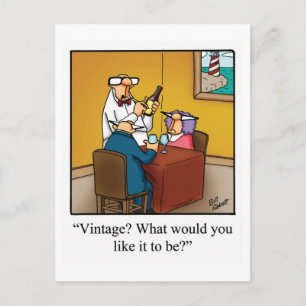 Un Humour de vin amusant "Vintage ?" Carte postale