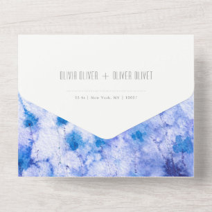 Un Jardin de mariage bleu hivernal Invitation Tout En