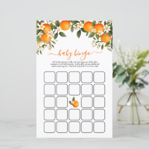Un jeu de bingo de Baby shower Little Cutie Orange