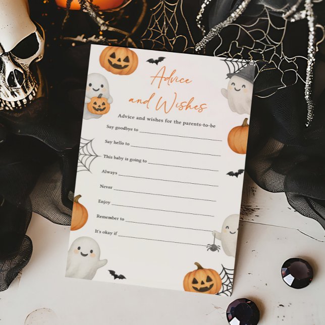Un jeu de conseils et de vœux pour un petit fantôm (Little Boo Pumpkin Baby Shower Advice and Wishes Game)