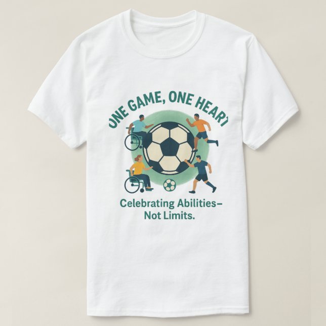 "Un Jeu, un coeur — T-shirt de football inclusif (Design devant)