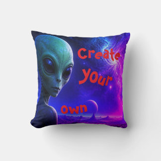 Un jeune être extraterrestre sur un coussin jeté