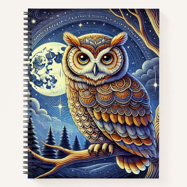 un joli carnet d'image de hibou (Devant)