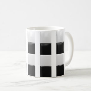 Un joli mug stylisé en noir et blanc.