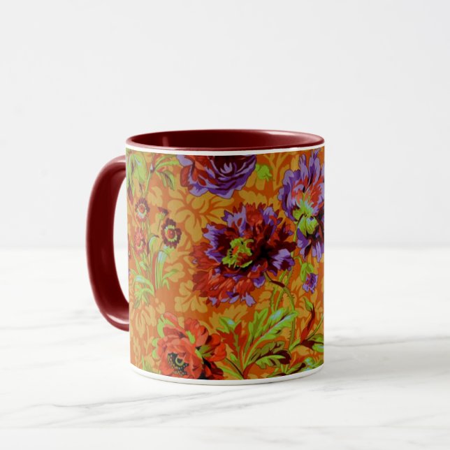Un joli Philip Jacobs Tissus Floral Brocade Mug (Devant gauche)